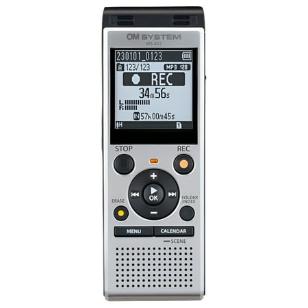 OM System - WS-882 Digital Voice Recorder - Black/Grey