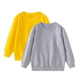 thumbnail image 2 of Cowsor Unisex Kids Solid Cotton Thin Pullover 2PC Sweatshirt T-Shirt Toddler Baby Crewneck Long Sleeve Tshirts Tops Blouse, 2 of 7
