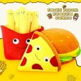 thumbnail image 4 of 3Pcs Food Stuffed Plush Toy Includes Simulation French Fries Plush Pillow 12 Inch Cute Pizza Lovely Huge Hamburger Throw Pillow Soft Sofa Cushion Plushie Doll Toy for Kids Birthday Present, 4 of 7