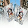 thumbnail image 4 of Playful Bernese Mountain Dog Welcomes Winter Snowy Day with Cardinal Bird House Flag 28x40in Double Sided Berner Lover Gifts Outdoor Decor - 2017, 4 of 5