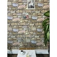 thumbnail image 3 of Dundee Deco 3D Wall Panels - Cladding, Beige Bronze Lilac Stone Look Wall Paneling, Styrofoam Facing for Interior and Exterior Applications, DIY, SAMPLE, Size 10 x 10 in., 3 of 9
