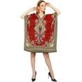 thumbnail image 3 of Short Kaftan Beach Cover ups Dresses for Women Ladies Dashiki Caftan Loungewear Free Size Red, 3 of 4