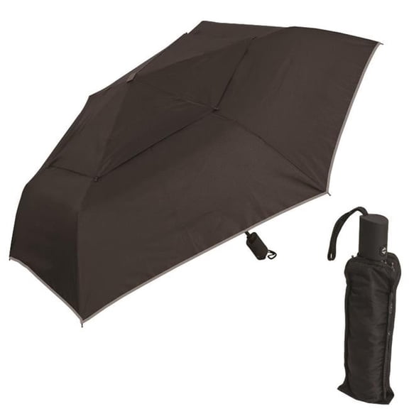 Folding Umbrella Black with Silver Trim