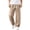 Khaki, variant on Men's Fitted Straight Leg Jeans Casual Drawstring Elastic Waist Denim Pants Light Carpenter Jean