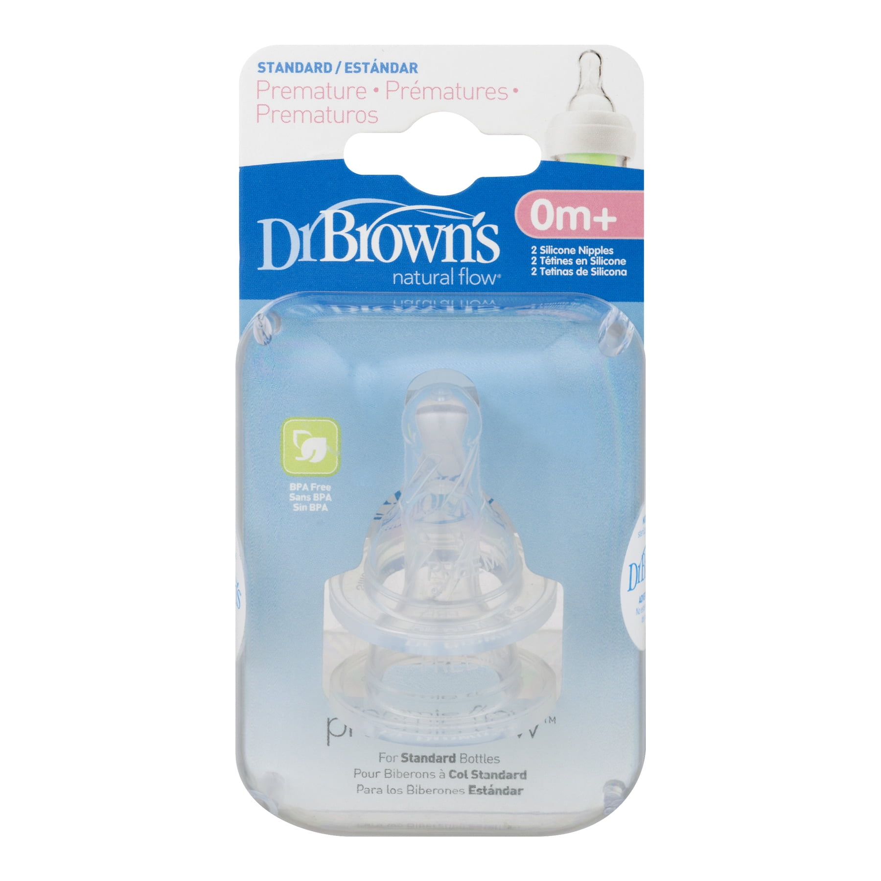 Dr. Brown's Narrow Bottle Nipples Preemie (0m+, Slowest Flow