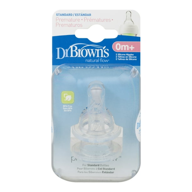Dr. Brown's Narrow Bottle Nipples Preemie (0m+, Slowest Flow)