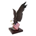 thumbnail image 3 of Large Wings Of Liberty Bald Eagle Flying Over American Flag Statue With Base 17", 3 of 9