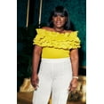 thumbnail image 4 of Zmena Inc Frills And Thrills Yellow Bodysuit Large, 4 of 5