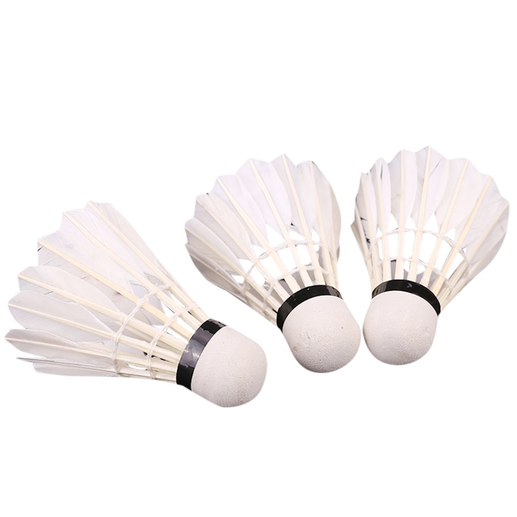 3pcs Badminton Shuttlecocks Feather Durable Badminton Balls for
