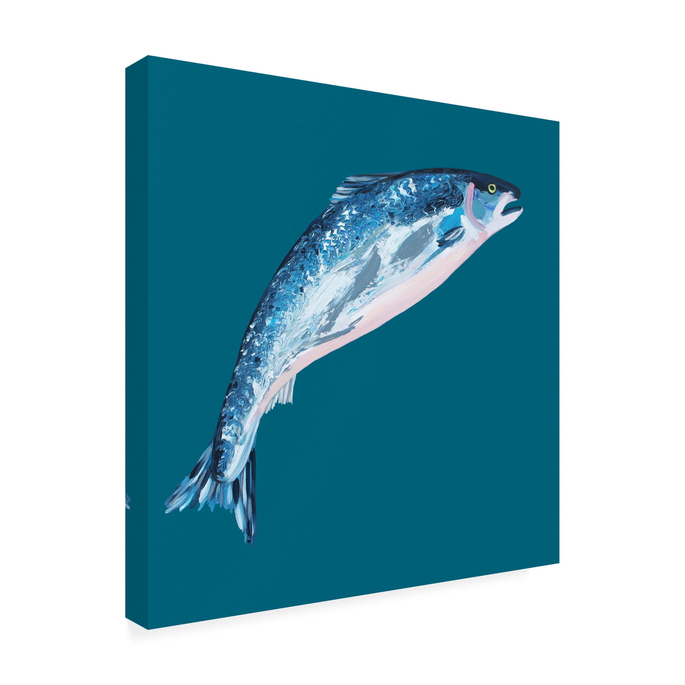 Trademark Fine Art Alice Straker  Leaping Salmon Canvas Wall Art