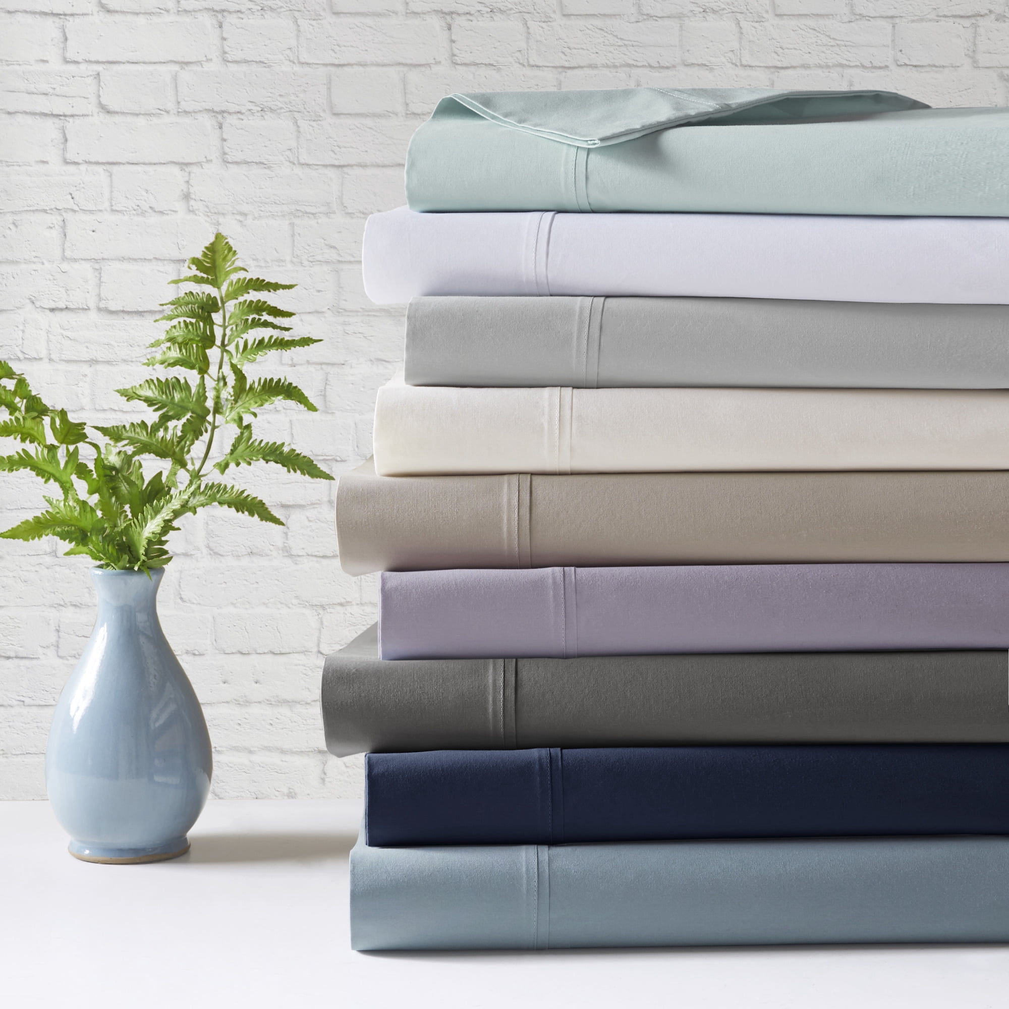 Comfort Classics 200 Thread Count Relaxed Cotton Percale Sheet Set, Ivory, Twin