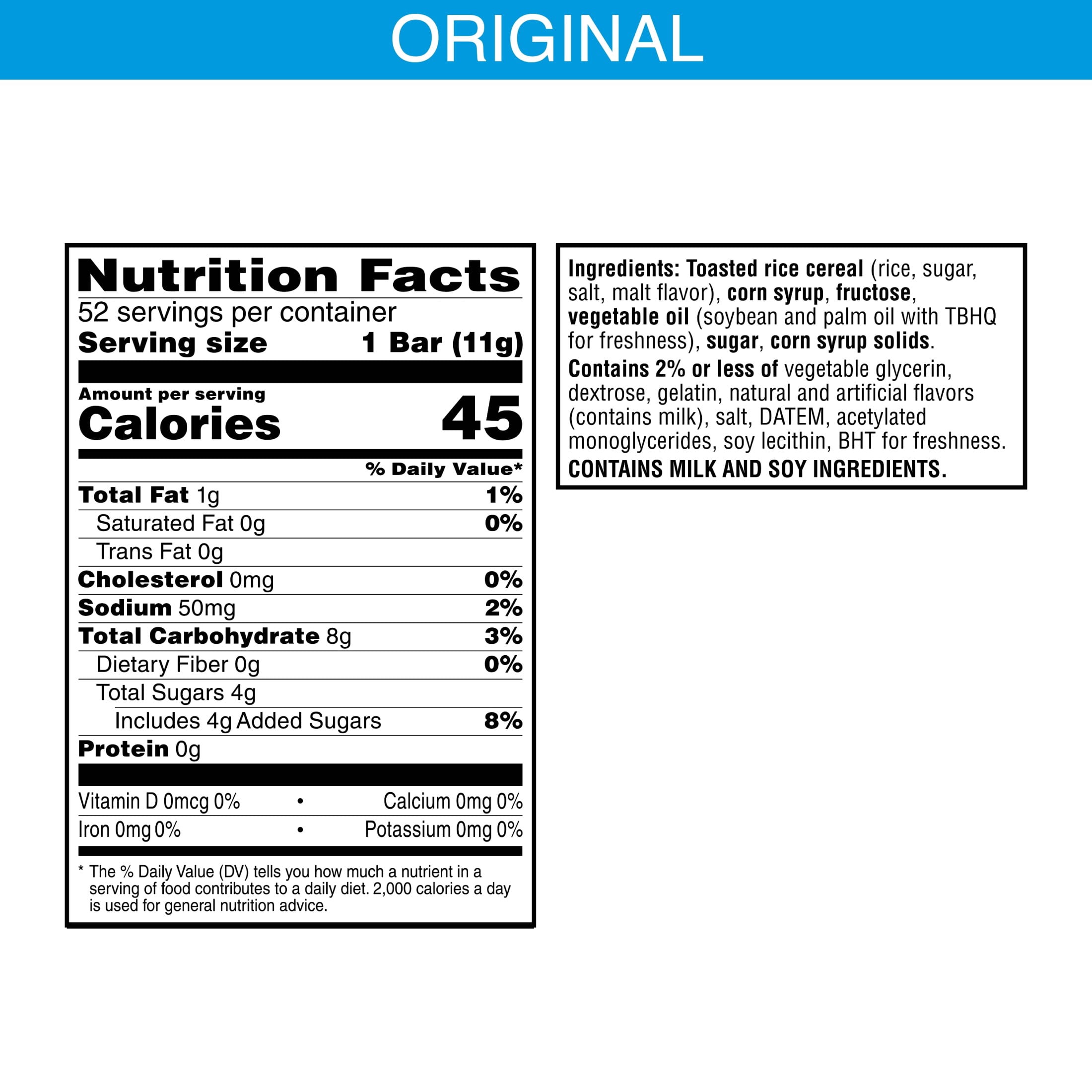 (4 pack) Rice Krispies Treats Original Chewy Mini Crispy Marshmallow Squares, Kids Snacks, 20.1 oz, 52 Count