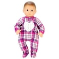 thumbnail image 4 of Sophia's Flannel Sleeper with Sherpa Heart Design for 15'' Dolls, Hot Pink, 4 of 5