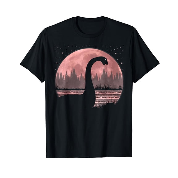 Nessie Loch Ness Monster Graphic Full Moon Loch Ness T-Shirt
