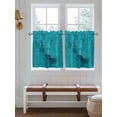 thumbnail image 6 of Teal Marble Half Window Curtain 36 Inches Long, Turquoise Marble Crack Abstract Modern Art Window Treatment Curtain Drapes, Small Tier Curtains for Bathroom Over Sink, 27.5"x36", 2 Panels, 6 of 7