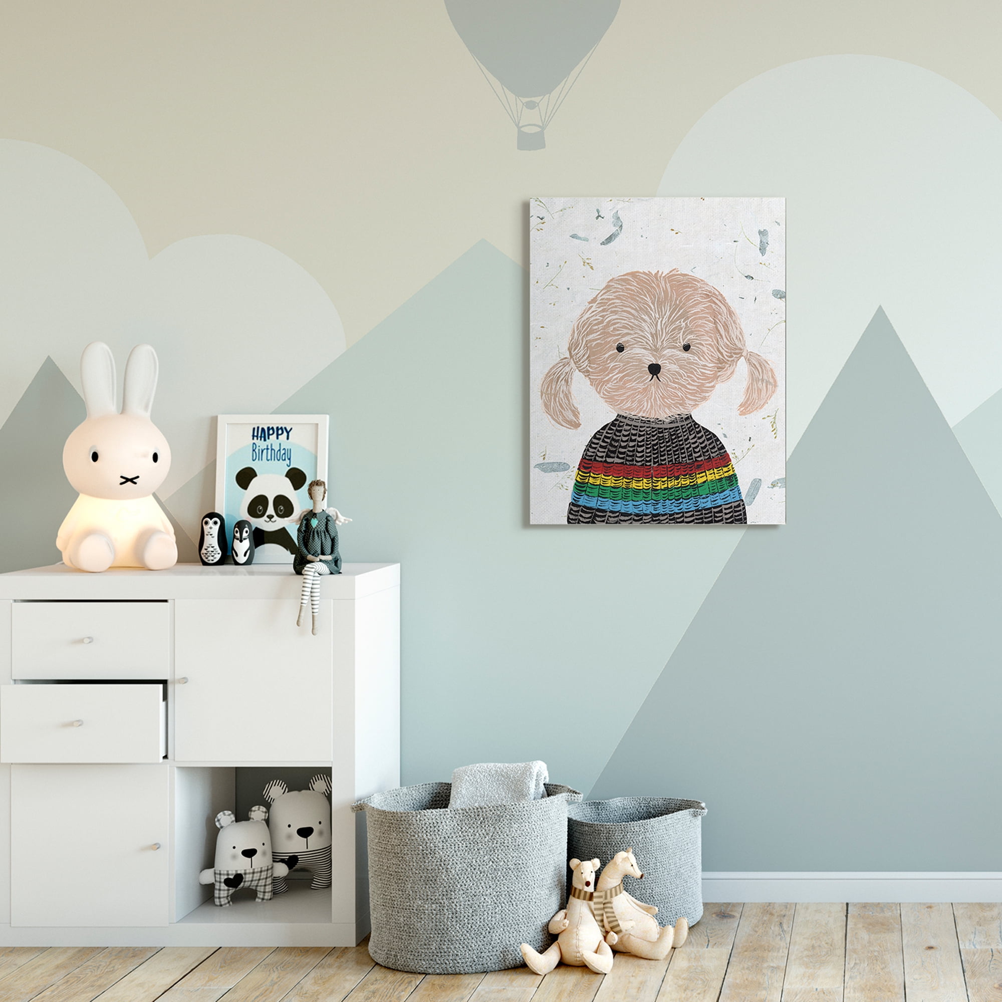 Stupell Home Décor Hipster Dog Knit Shirt Poodle Funny Animal Painting Canvas Wall Art by Melissa Wang