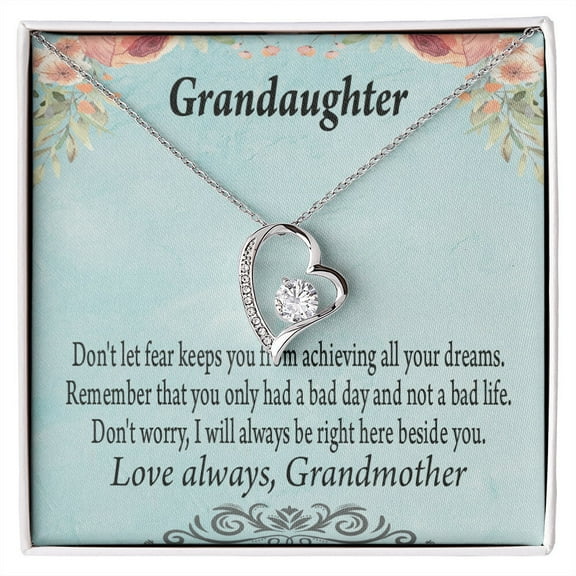 To My Granddaughter Grandma to Granddaughter Message Reach For Your Dreams Forever Necklace w Message Card