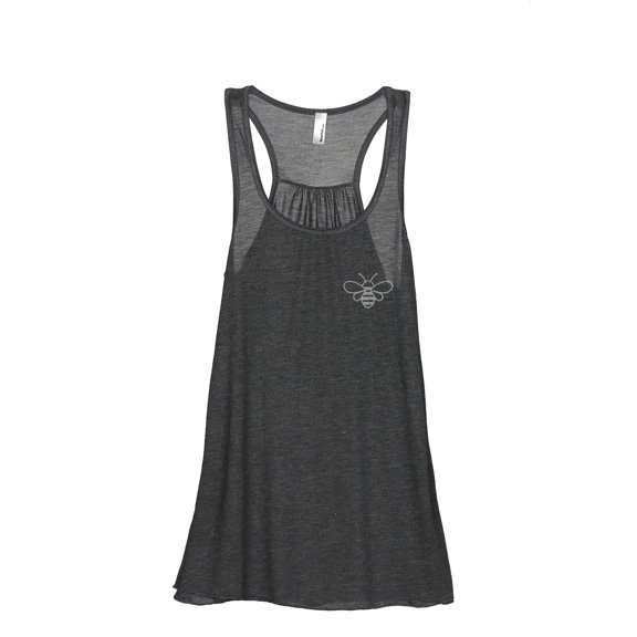 Bumble Bee Women's Fashion Sleeveless Flowy Racerback Workout Yoga Tank Top Charcoal Grey Large