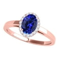 thumbnail image 2 of Aonejewelry 0.70 Ct. Ttw Tanzanite and Diamond Bridal Set In 10K Rose Gold, 2 of 4