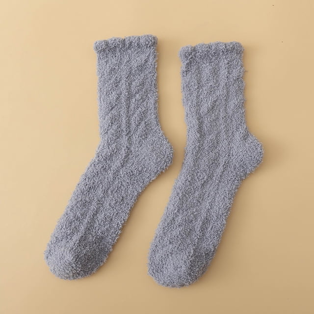 Under $5 Socks Gray Warm Soft Winter Comfort Thickened Warm Sleeping Socks for Women