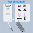thumbnail image 4 of "Adaptador USB C a Ethernet RJ45 LAN Plug & Play para Macbook Pro Lab.G, Gris ", 4 of 5