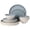 Blue and Cream White, variant on Gibson Elite Coastal Forest Plates and Bowls Sets, 12-Piece Stoneware Dinnerware Sets, Triple Reactive Glaze Dish Set - Grey and Cream White