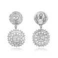 thumbnail image 2 of 5.1 TCW Solid 18Kt White Gold SI Clarity HI Color Round & Baguette Diamond Dangle Earrings Spectrum Jewel Diamond, 2 of 3