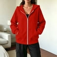 thumbnail image 5 of Women's Casual Drawstring Zip Up Hoodie with Pockets Ladies Lightweight Full Zipper Sweatshirt Jacket Soft Pullover Hoody Coat, 5 of 5
