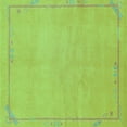 thumbnail image 1 of Ahgly Company Indoor Square Abstract Turquoise Blue Modern Area Rugs, 5' Square, 1 of 4