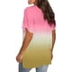 thumbnail image 3 of Gibobby Playera TéRmica Ligera Mujeres Casual Summer Tops Floral de manga corta V cuello Tee T Camisa Lados sueltos Tunic dividido（Rosa， S), 3 of 5