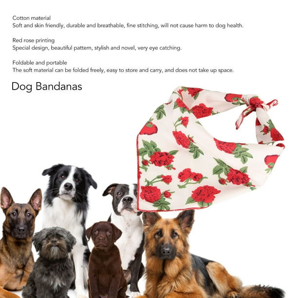 Rose Dog Bandanas Dog Bandanas Bufanda Dog Baberos Bufanda Cotton Dog Bandanas Dog Baberos Pet Bandanas para Perros Medianos y Grandes Dog Bandanas