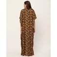 thumbnail image 4 of Moomaya Sleepwear, Printed Kaftan Maxi For Women, Round Neck Rayon Caftan Dress, 4 of 9