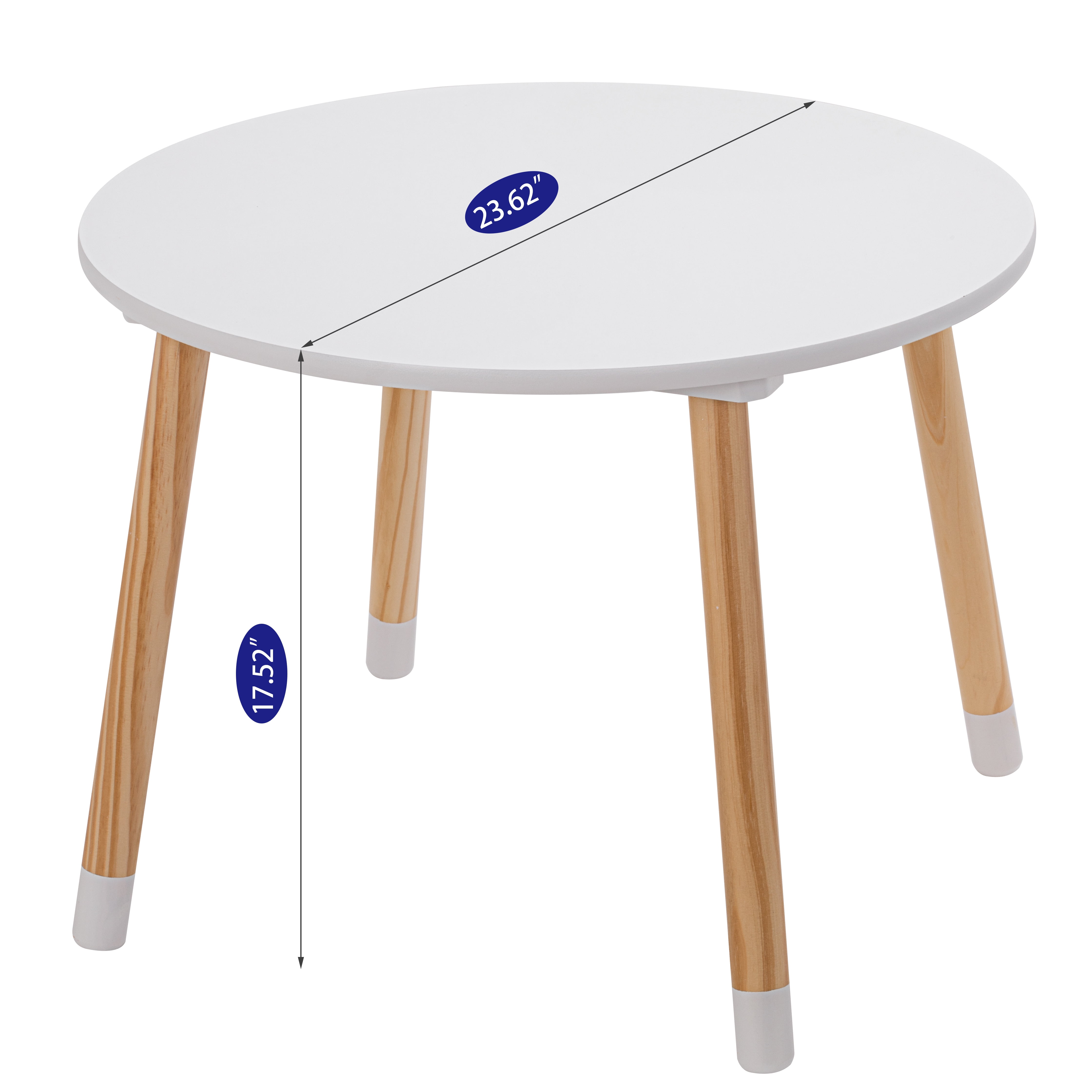 STAROUS 3-Piece Multifunction Kids Round Table and Chair Set, White