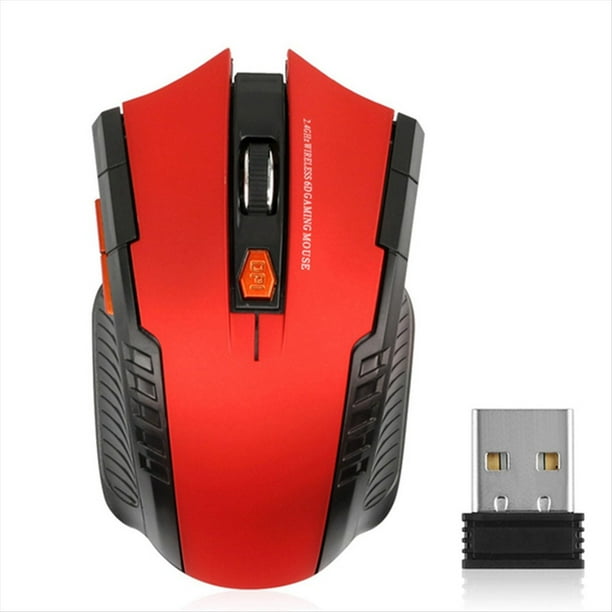 RatóN InaláMbrico Ratones ÓPticos de 2.4GHz con Receptor USB RatóN Gamer 1600DPI para Computadora Accesorios para Computadora PortáTil Rojo