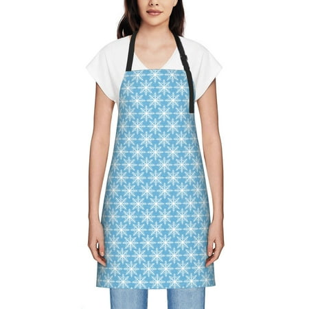 

Women S Waterproof Apron Dirt Resistant And Wear-Resistant Adjustable Apron Suitable For Cooking Flower Arrangement Painting Housework Snowflake Light Purple Christmas