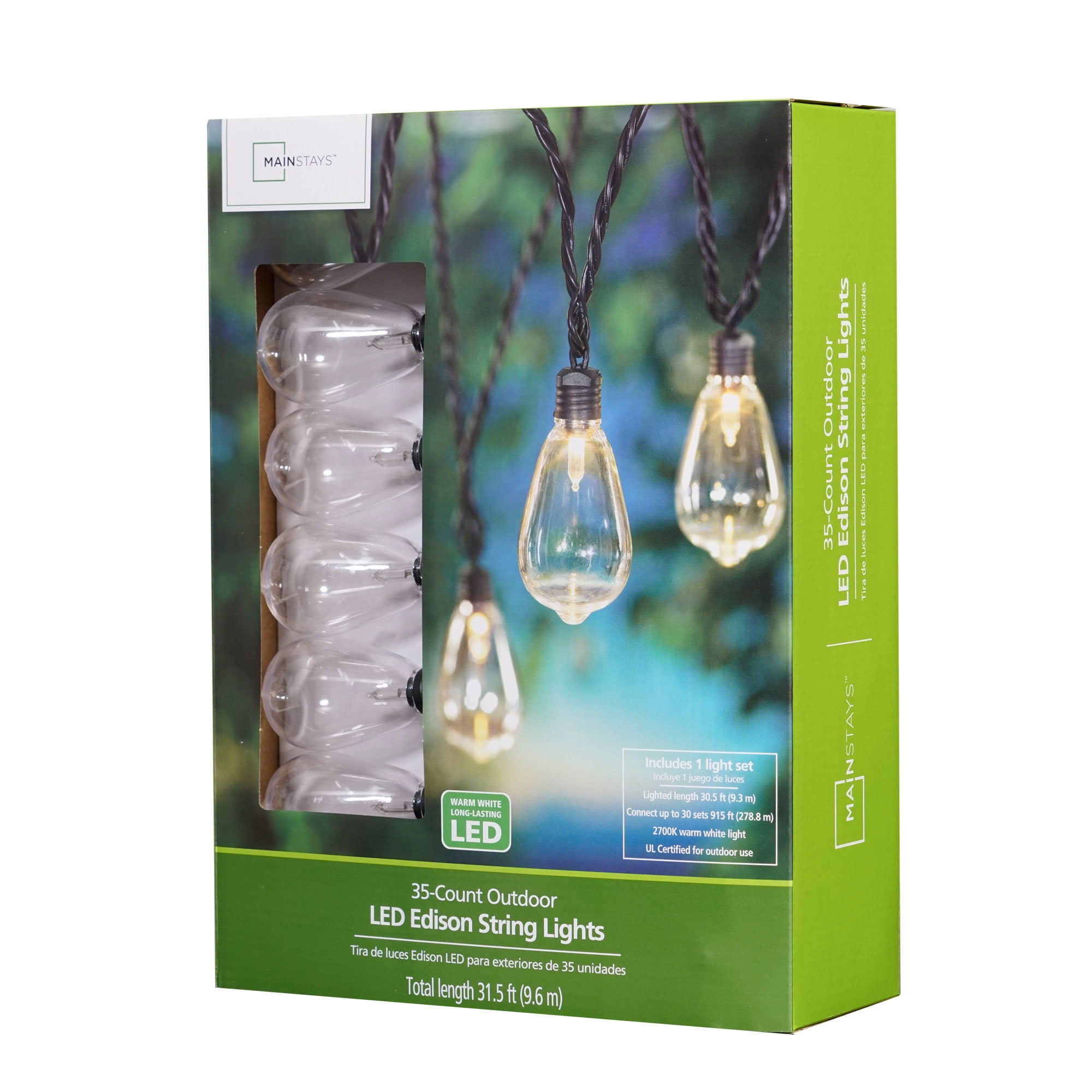 Outdoor String Lights with 35 LED Edison Bulbs UK Ubuy