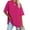 Rose red, variant on Summer Solid Color Women Loose T-shirt Crew Neck Casual Oversize Drop Shoulder Shirt Tops