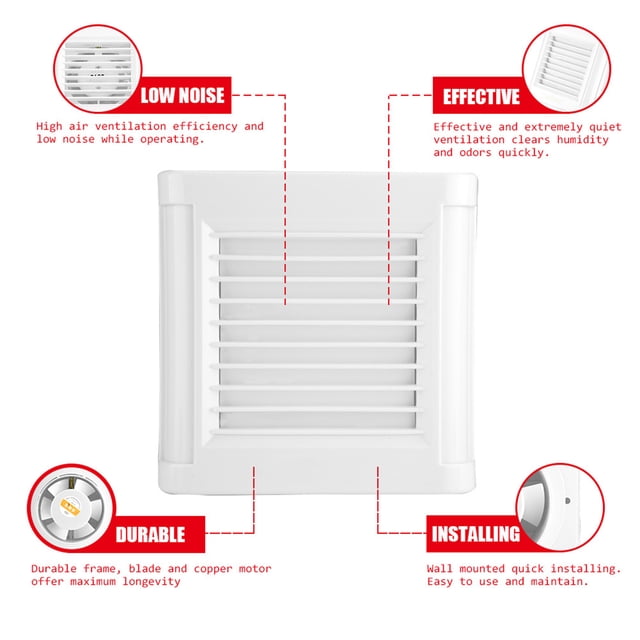 Extractor de baño de cocina NikouMX 15W 220V montado en la pared