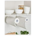 thumbnail image 5 of Paper Towel Holder - Amerteer Under Cabinet Paper Roll Holder Rack, Towel Hanging, White, without Drilling, Kitchen, Bathroom, 5 of 7