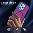thumbnail image 5 of ELEHOLD for iPhone 15 Pro Max Case,Compatible with Mag Safe Accessory,Magnetic Heavy Duty Drop Protection Invisible Kickstand Rugged Military-Grade Protective Phone Case ,Blue+Rose, 5 of 7
