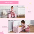thumbnail image 4 of Pink MDF & Pinewood Toy Box Storage Chest with Pneumatic Lid - Kids' Room Organizer, 23.5" x 11.8" x 19.8" - Versatile Seating & Storage Solution, 4 of 7