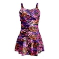 thumbnail image 5 of WAYUTE Womens One Piece Swimsuits Casual Floral Print Shirred Swimsuit with Cover Up Summer Beachwear Tummy Control Swimwear, 5 of 7
