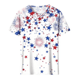 thumbnail image 4 of Cavosen American Flag Tops for Women Petite Patriotic Short Sleeve Round Neck Shirts USA Star Striped Print Shirts Lady XL Independence Day Casual Tops 4th of July Tunic Tees 2025 Patriotic Blouses, 4 of 10