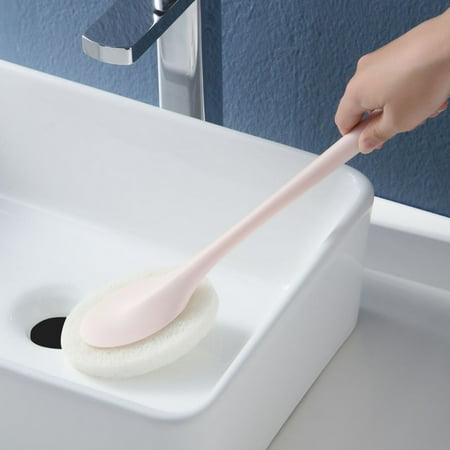 KOYPTL Long Handle Sponge Scrubber for Bathroom Walls Tile Floor & Bathtub Cleaning Multi-Purpose PP Material Brush with Hanging Design 40cm Bathroom Accessories Cleaning Tools Durable Toilet Brush