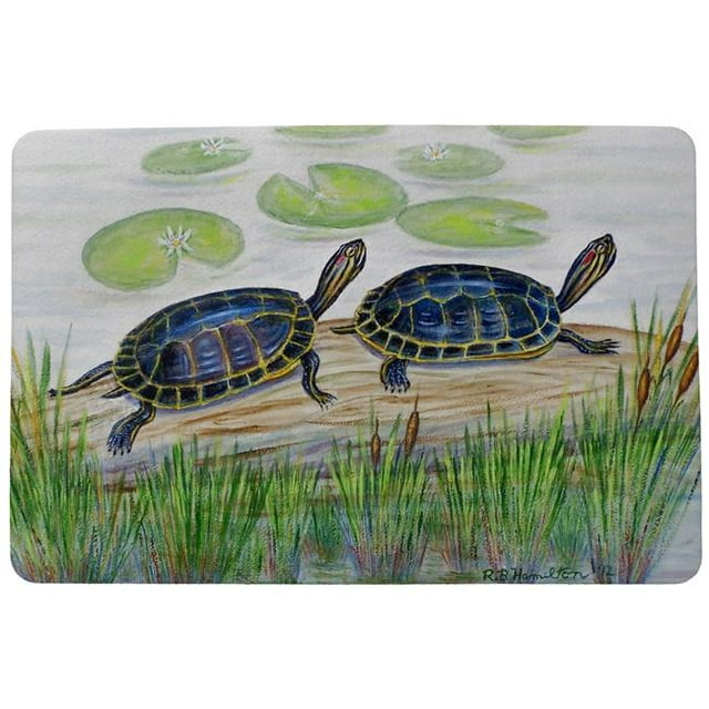 Betsy Drake Two Turtles Door Mat - 18 x 26 in.
