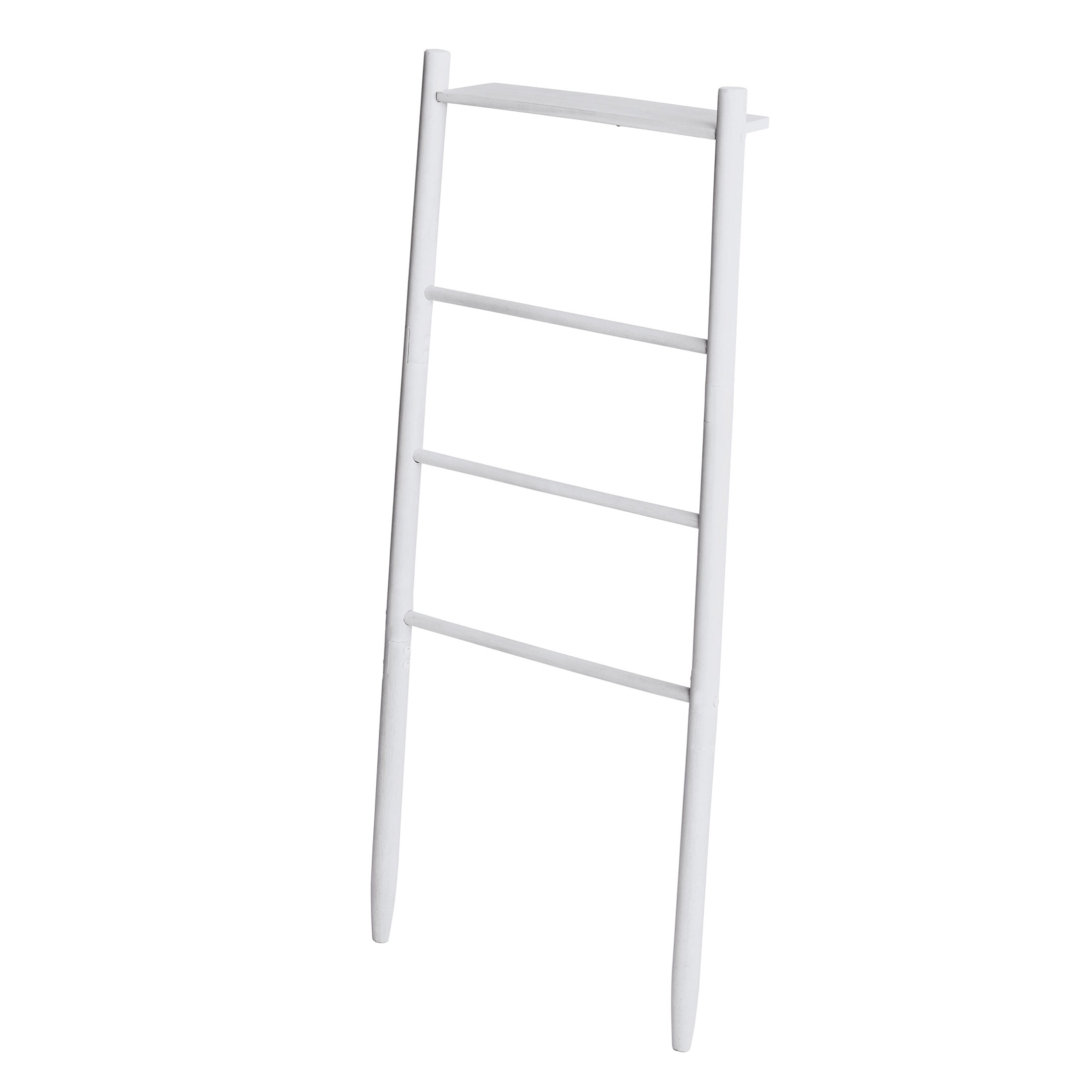 Better Homes & Gardens Springwood Freestanding Acacia Wood Towel Ladder, 4 Tiers, White