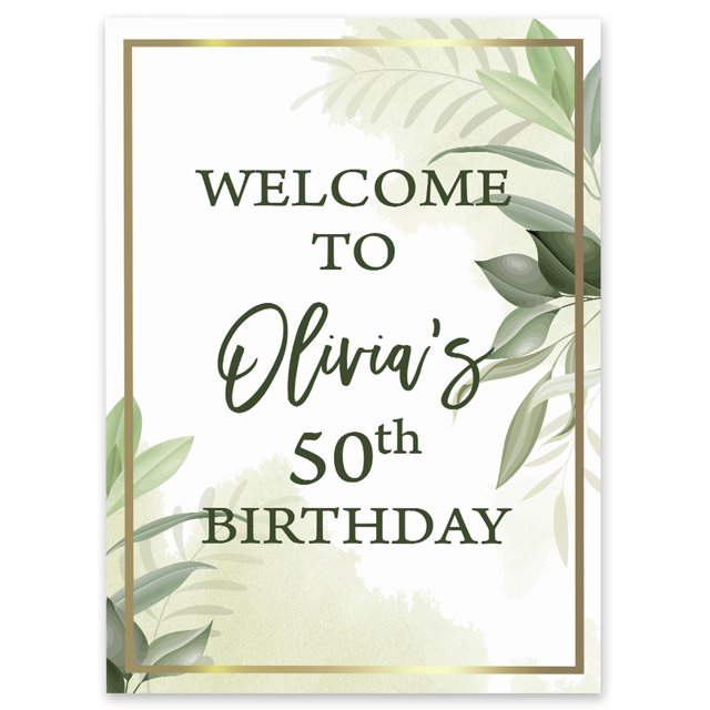 Darling Souvenir MADE WITH LOVE PersonalizedWelcomeBirthdaySignLeaves,Large Decorative Poster For Birthday Party, Celebrations- 18x12