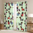 thumbnail image 2 of Homewish Kawaii Dachshund Dog Kitchen Curtains,Lovely Pet Black Out Curtains Pack of 2 (42x63 Each),Green, 2 of 6