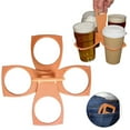 thumbnail image 2 of Foldable Drink Cup Caddy Portable Beverage Carrier with Rotating Cup Holders Reusable Plastic Drink Holder for Coffee Tea Beer Cups, Party Festival Camping Organizer, 2 of 7