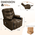 thumbnail image 3 of Legooin Power Lift Massage Recliner with Heat and Vibration Massage, Soft Fabric Recliner Chair with Cup Holder, 32"W x 30"D x 41"H, Brown, 3 of 8